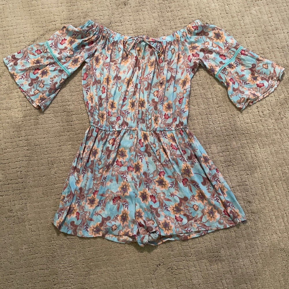 Floral off shoulder romper